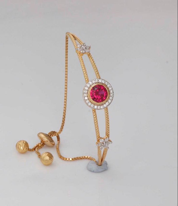 Eria Customised Solitaire ruby gemstone adjustable bracelet