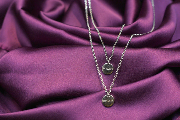 Dual-layered forever silver necklace- SN26