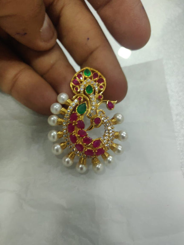 Eria Customised peacock style gemstone pendant