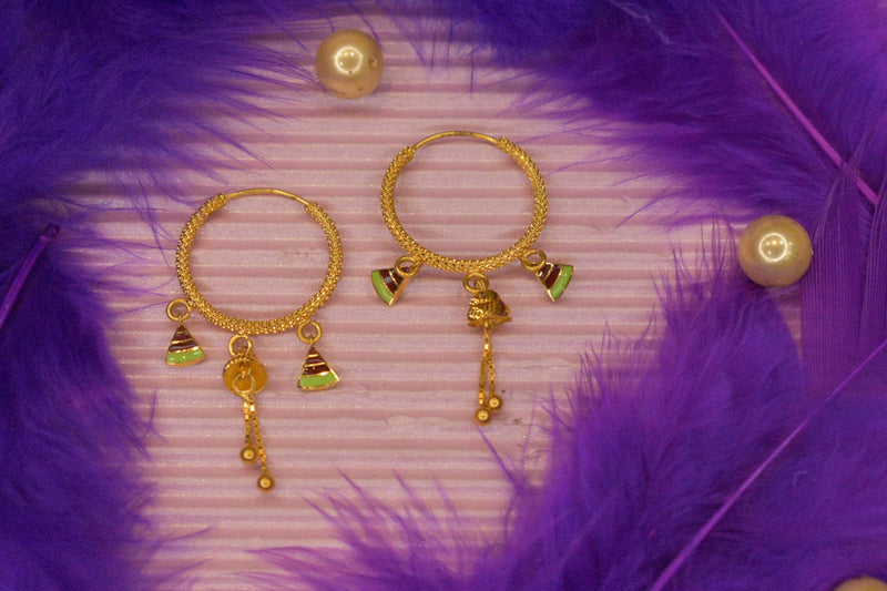 Eria 22k Yellow Gold Earrings - T156