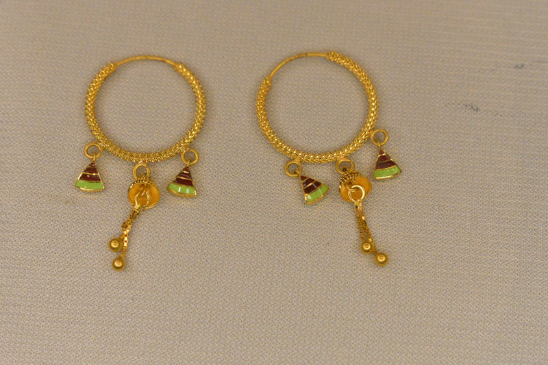 Eria 22k Yellow Gold Earrings - T156