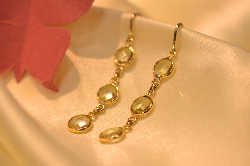 Eria 18k Gemstone Gold Earrings- T204