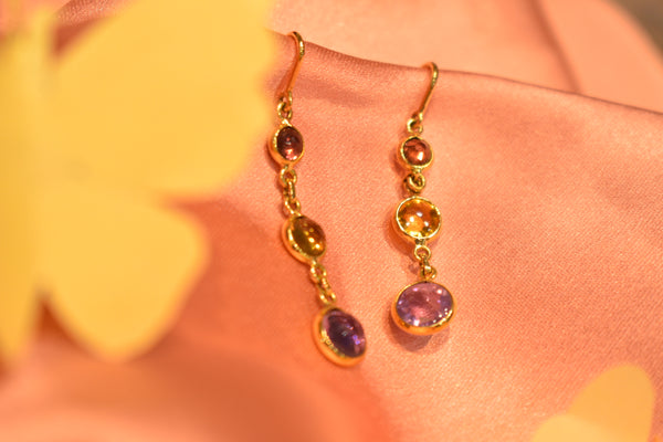 Eria 18kt Gemstone Gold Earrings- T201