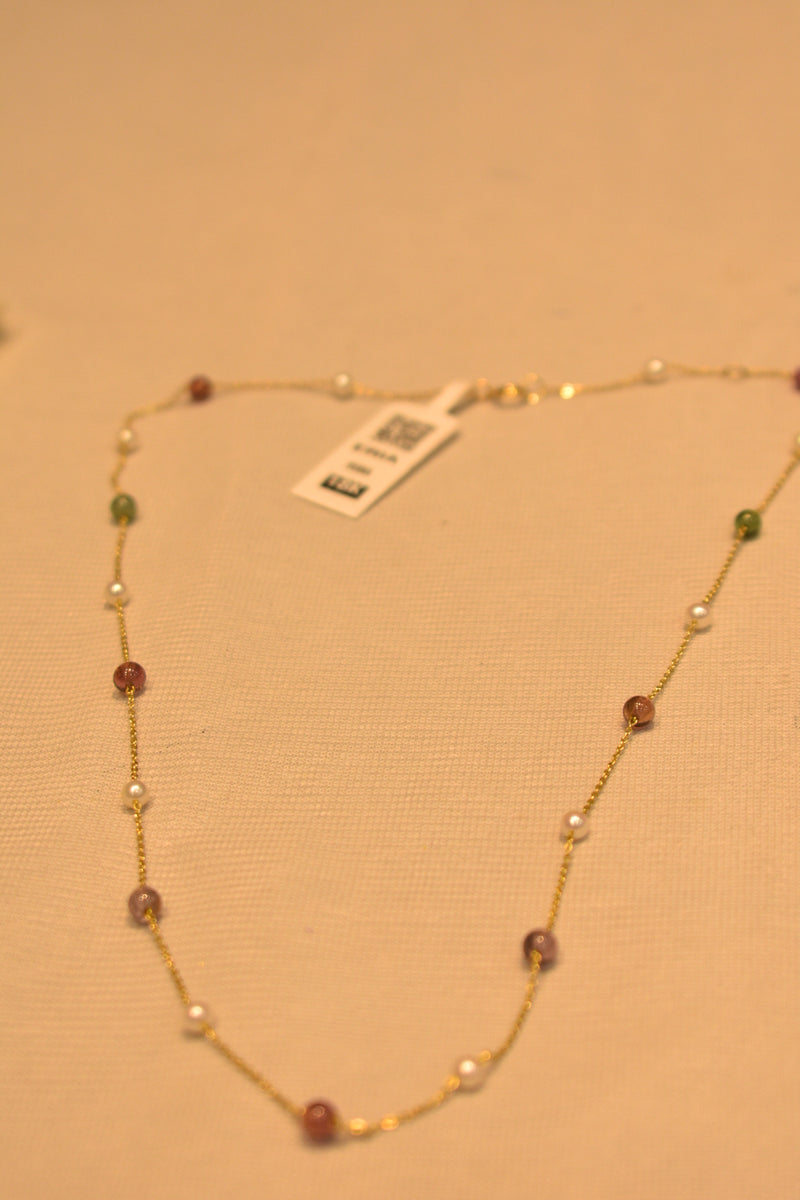 Eria 18k Gemstone Gold Chain - C84