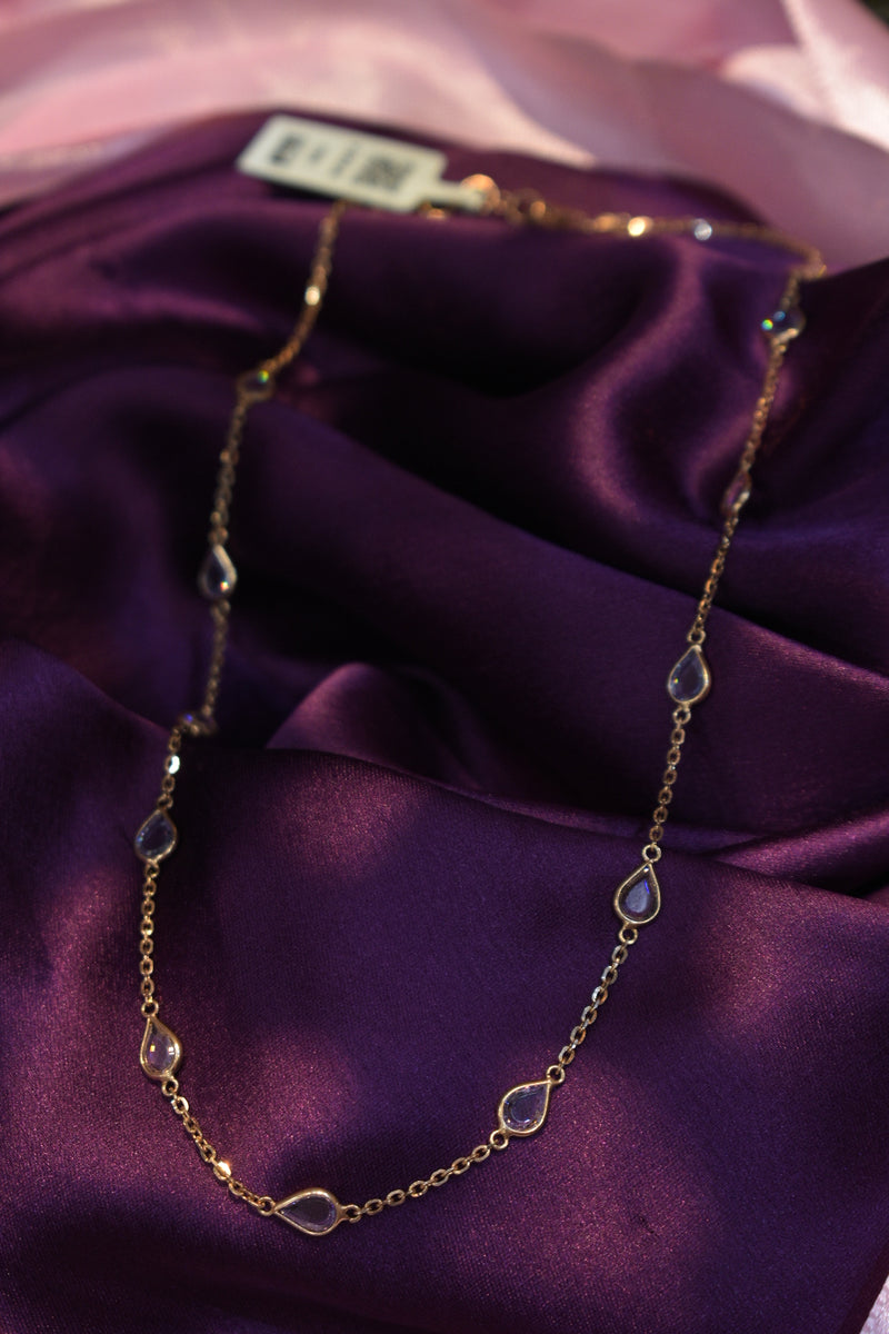 Eria 18k Gold Gemstone chain- C55