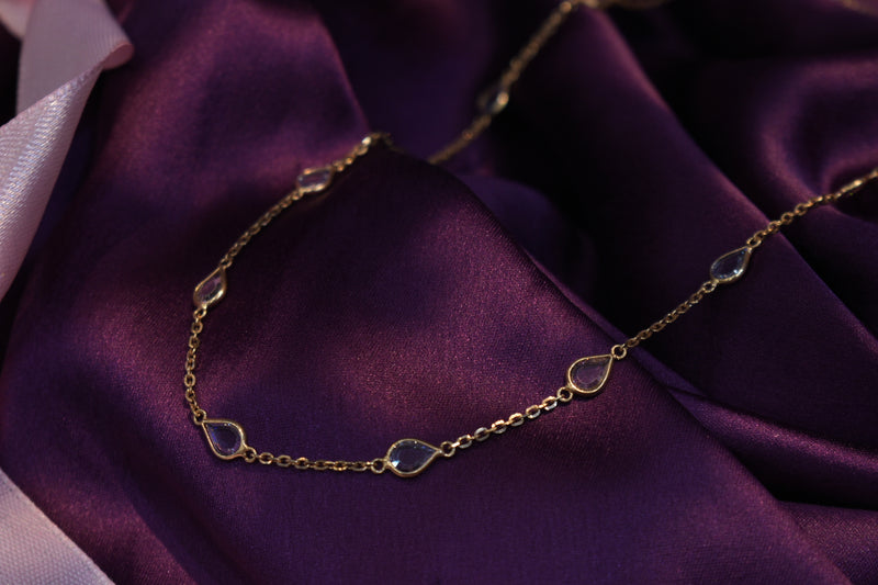 Eria 18k Gold Gemstone chain- C55