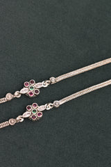 Minimalist silver oxidised anklets - SG425