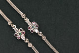 Minimalist silver oxidised anklets - SG425