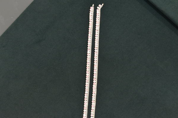 Minimalist silver fancy gemstones anklets - SG103