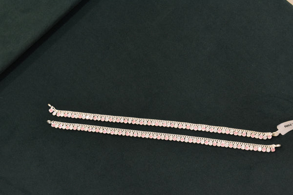 Minimalist silver fancy gemstones anklets - SG103