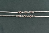 Minimalist silver fancy oxidised gemstones anklets - SG421