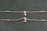 Minimalist silver fancy gemstones anklets - SG426