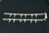 Minimalist silver fancy gemstones anklets - SG19