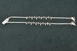 Minimalist silver fancy gemstones anklets - SG256
