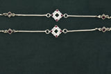 Minimalist silver fancy gemstones anklets - SG414