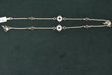 Minimalist silver fancy gemstones anklets - SG414