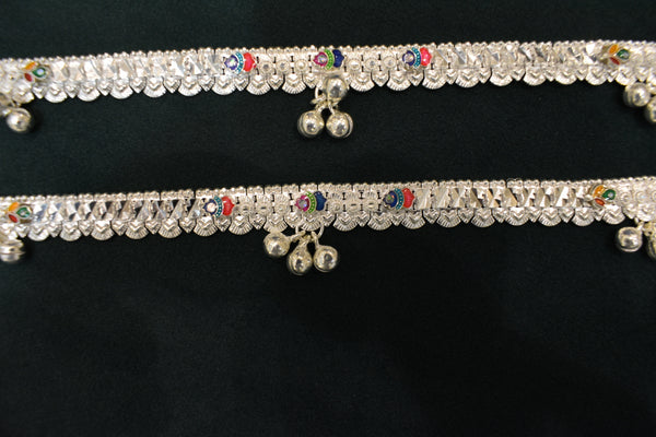 Minimalist silver plain anklets - SG335