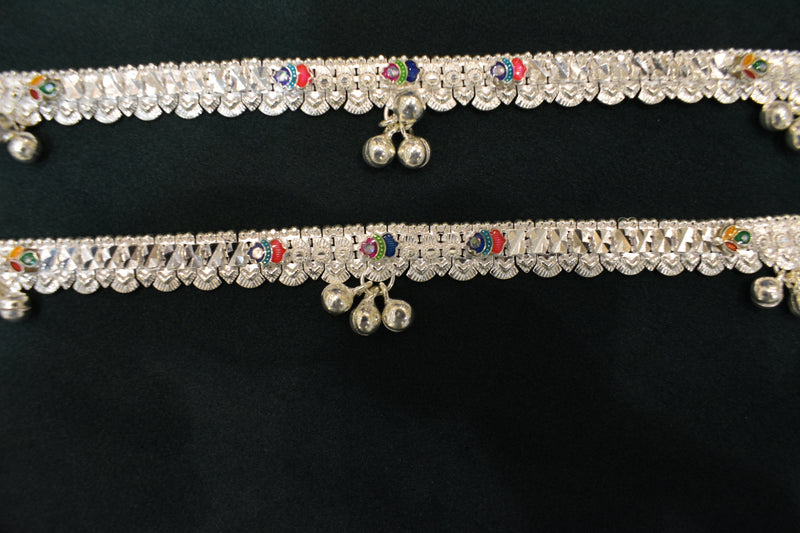 Minimalist silver plain anklets - SG335