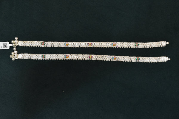 Minimalist silver plain anklets - SG343