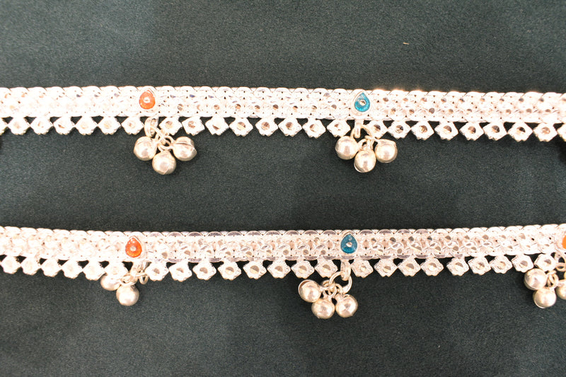 Minimalist silver plain anklets - SG84