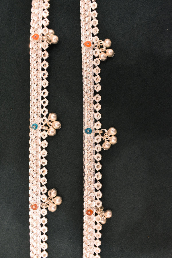 Minimalist silver plain anklets - SG84