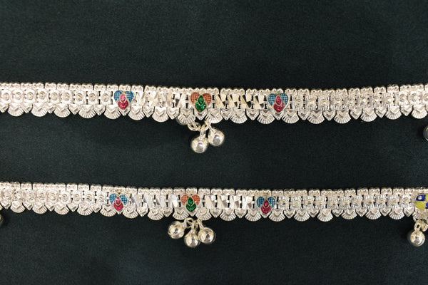 Minimalist silver plain anklets - SG340