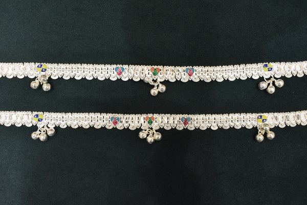 Minimalist silver plain anklets - SG340