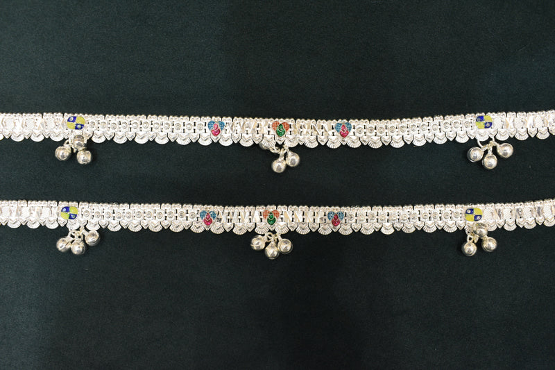 Minimalist silver plain anklets - SG340