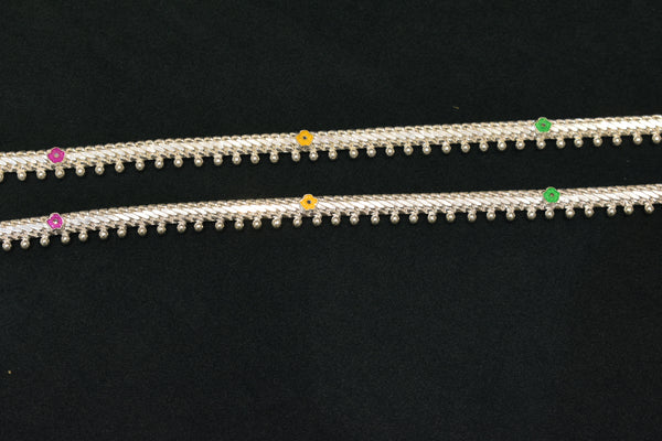 Minimalist silver plain anklets - SG3