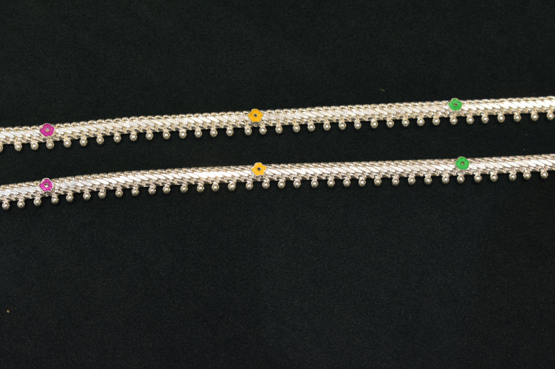 Minimalist silver plain anklets - SG3