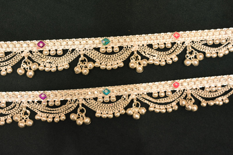 Minimalist silver plain anklets - SG9