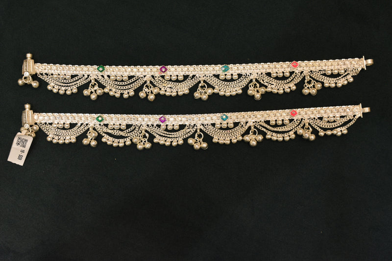 Minimalist silver plain anklets - SG9