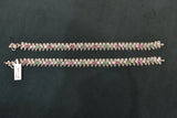 Minimalist silver oxidised gold polish anklets - SG419
