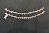Minimalist silver oxidised plain anklets - SG416