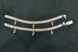 Minimalist silver oxidised gold palaish  anklets -SG16