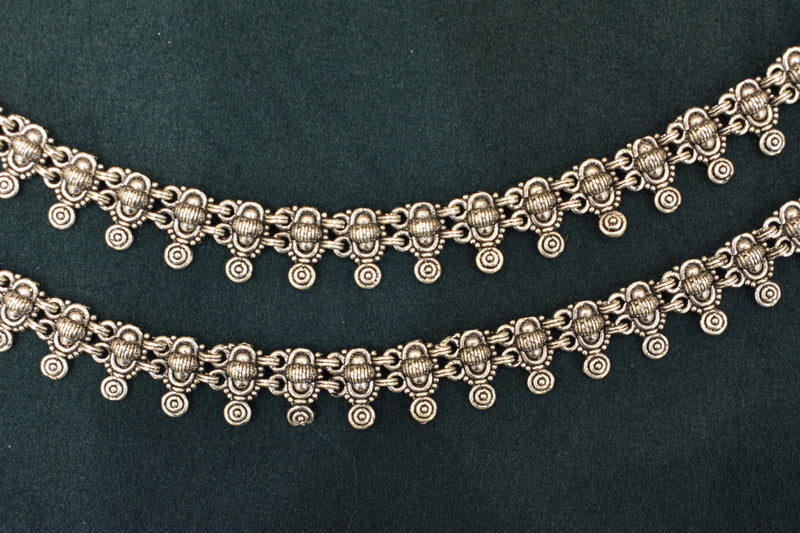 Minimalist silver plain  anklets -SG21