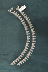 Minimalist silver plain  anklets -SG21