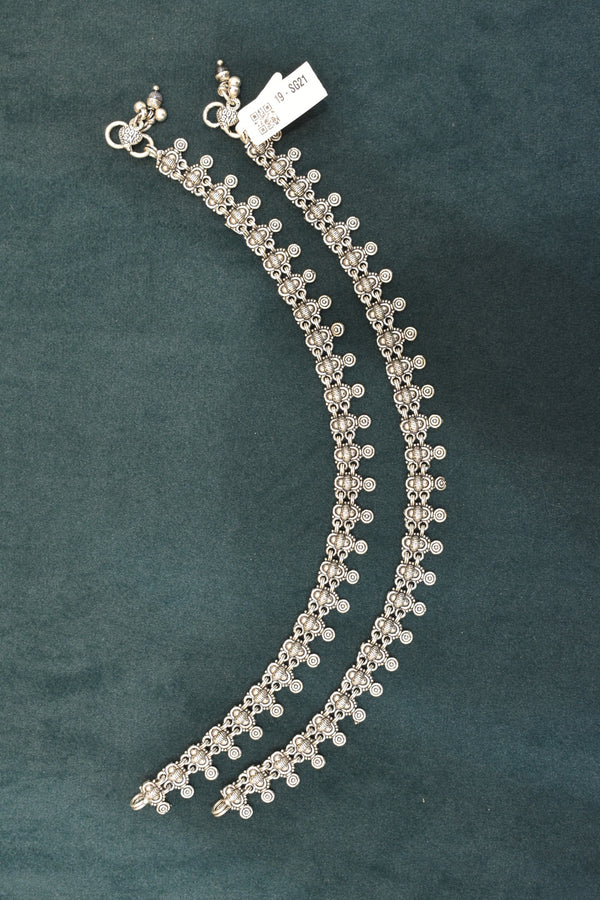 Minimalist silver plain  anklets -SG21