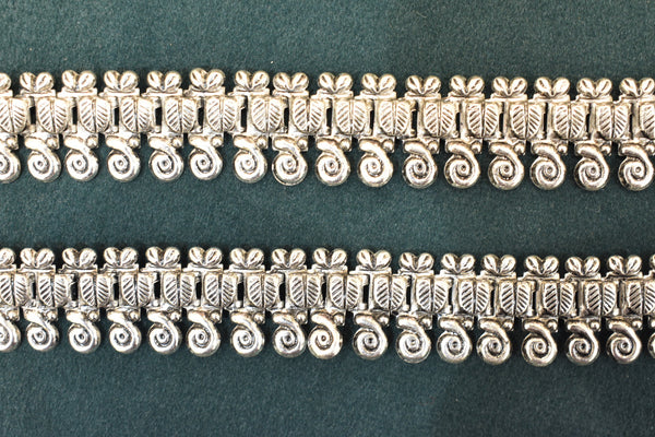 Minimalist silver oxidised plain  anklets -SG427