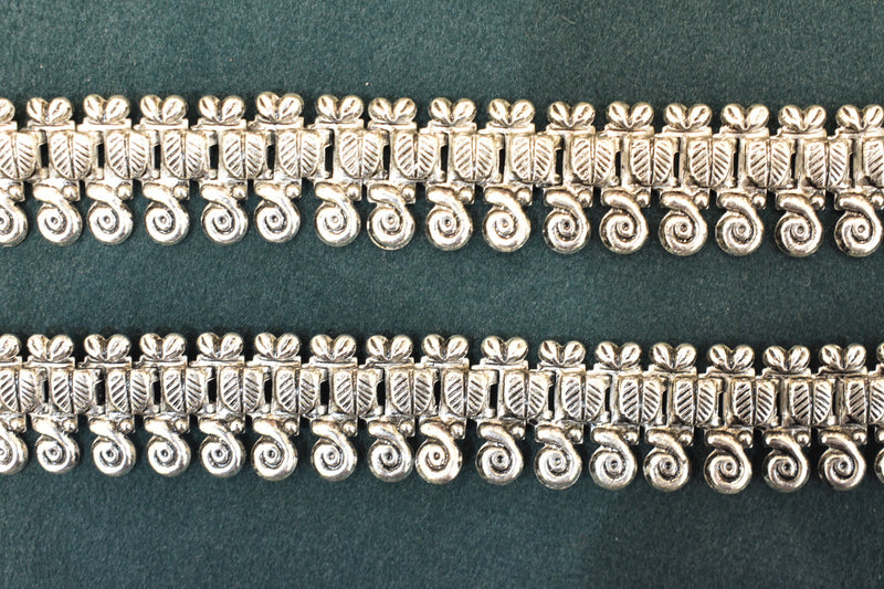 Minimalist silver oxidised plain  anklets -SG427