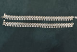 Minimalist silver oxidised plain  anklets -SG427