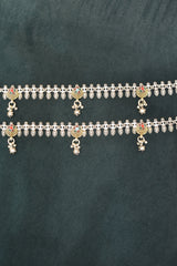 Minimalist silver oxidised gold palaish  anklets -SG17