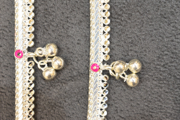 Minimalist silver plain anklets - SG171