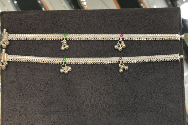 Minimalist silver plain anklets - SG171