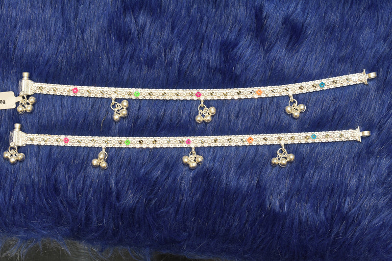 Minimalist silver plain anklets - SG14