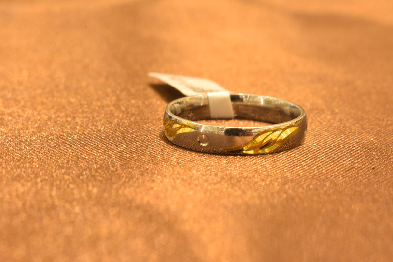 silver gold polish mens ring-68-275
