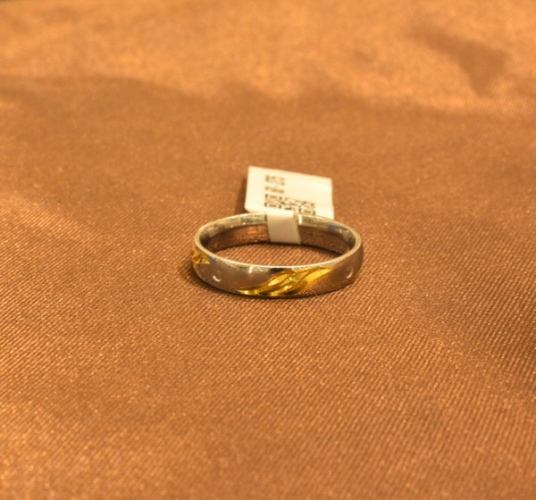 silver gold polish mens ring-68-275