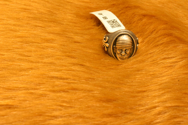 silver oxidised sai baba ring 68-49