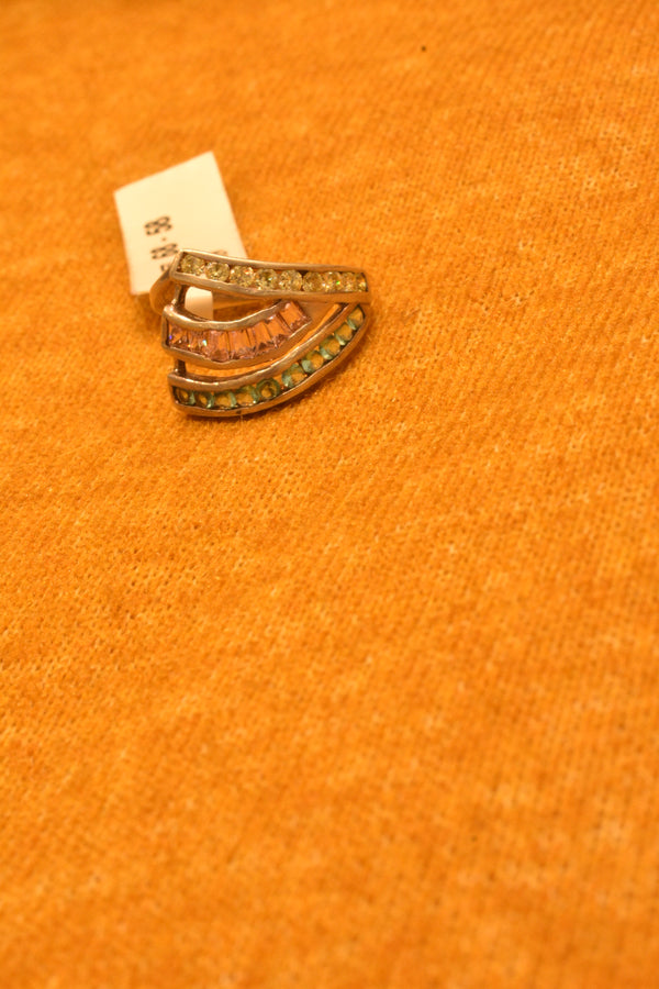 silver fancy stone ladies ring 68-58