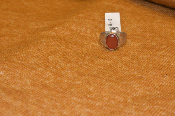 silver orange stone  men`s ring.68-10